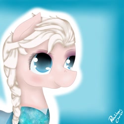 Size: 894x894 | Tagged: safe, artist:grafikfehler, elsa, frozen (movie), gradient background, ponified, solo