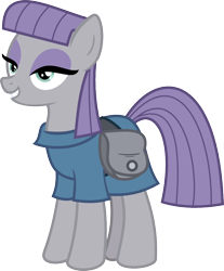 Size: 828x1002 | Tagged: safe, artist:valoranvectors, maud pie, maud pie (episode), clothes, grin, saddle bag, simple background, solo, transparent background, vector