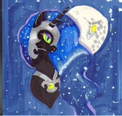 Size: 427x404 | Tagged: safe, artist:cadenceismysoul, derpibooru import, nightmare moon, solo, traditional art