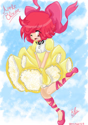 Size: 1240x1748 | Tagged: safe, artist:thelousama, apple bloom, human, falling, humanized, solo