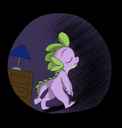 Size: 1280x1346 | Tagged: safe, artist:ced75, artist:imsokyo, spike, dragon, colored sketch, daily life of spike, sleepy