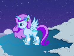 Size: 1024x768 | Tagged: safe, oc, oc only, alicorn, pony, pony creator, alicorn oc, cloud, cloudy, dark, freckles, solo