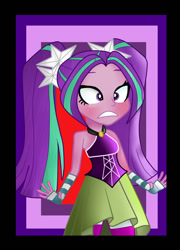 Size: 1000x1389 | Tagged: safe, artist:karmenliinak231, aria blaze, equestria girls, rainbow rocks, scared, sleeveless, solo