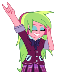 Size: 1338x1427 | Tagged: safe, artist:cbear624, lemon zest, equestria girls, grin, headphones, random, solo