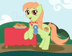 Size: 761x593 | Tagged: safe, artist:dunkinbean, granny smith, pie, solo, younger