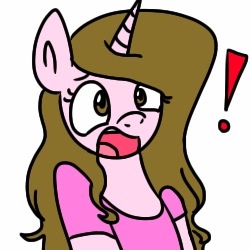 Size: 250x250 | Tagged: safe, artist:cutiepiepony-awnsers, oc, oc only, cutiepie, cutiepiemarzia, exclamation point, marzia, solo, surprised