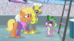 Size: 1280x720 | Tagged: safe, screencap, ms. harshwhinny, spike, dragon, equestria games (episode), equestria games, royal guard