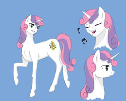 Size: 1024x819 | Tagged: safe, artist:no-shining-knight, sweetie belle, older, singing, solo