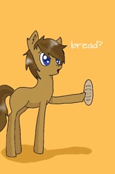 Size: 540x812 | Tagged: artist needed, safe, oc, oc only, oc:city bread, bread pony, bread, solo