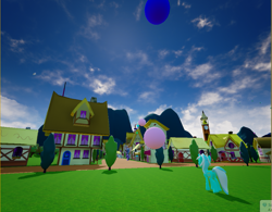 Size: 1057x826 | Tagged: safe, screencap, lyra heartstrings, 3d, oculus rift, ponyville, ponyvrville