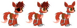 Size: 1206x440 | Tagged: safe, artist:n0rwhy, fox, robot, eyepatch, five nights at freddy's, foxy, pirate, ponified