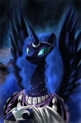 Size: 600x909 | Tagged: safe, artist:amy mebberson, idw, nightmare moon, fiendship is magic, spoiler:comic, bartolomeo veneto, beatrice d'este, bust, fine art parody, idw advertisement, portrait