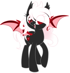 Size: 879x909 | Tagged: safe, artist:cloud-shaper, oc, oc only, oc:crescent bloom, bat pony, pony, solo