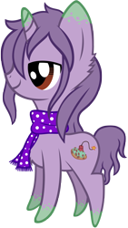 Size: 3000x5318 | Tagged: safe, artist:scourge707, oc, oc only, oc:mint cookie, pony, unicorn, clothes, scarf, simple background, solo, transparent background, vector