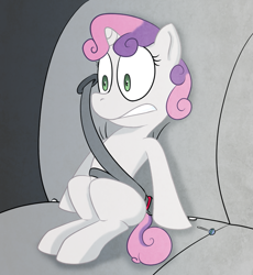 Size: 919x1000 | Tagged: safe, artist:okiedokielowkey, sweetie belle, seatbelt, seatie belt, solo