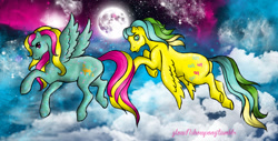 Size: 1280x649 | Tagged: safe, artist:glownshowpony, masquerade (g1), starglow, g1, my little pony tales