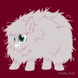 Size: 550x550 | Tagged: safe, artist:mixermike622, oc, oc only, oc:fluffle puff, foaming at the mouth, rabid, simple background, solo, xk-class end-of-the-world scenario