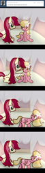 Size: 650x2457 | Tagged: safe, artist:why485, lily, lily valley, roseluck, ask, ask the flower trio, comic, pomf, tumblr