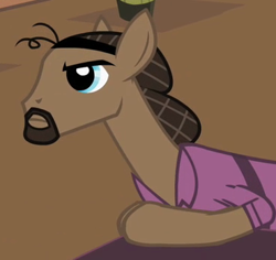 Size: 370x350 | Tagged: safe, screencap, jesús pezuña, the cutie pox, background pony, ponified, solo, the big lebowski