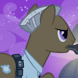 Size: 250x250 | Tagged: safe, screencap, night watch, vigilance, read it and weep, background pony, security officer, solo