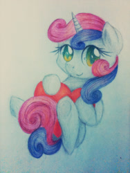 Size: 1000x1333 | Tagged: safe, artist:agletka, sweetie belle, photo, solo, traditional art