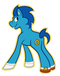 Size: 360x452 | Tagged: safe, artist:halfway-to-insanity, pony, ponified, simple background, solo, sonic the hedgehog, sonic the hedgehog (series), transparent background