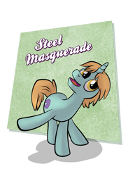 Size: 545x743 | Tagged: safe, artist:1trick, artist:lunarshinestore, oc, oc only, oc:steel masquerade, pony, unicorn, horse party, solo