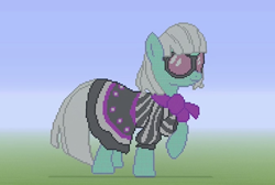 Size: 1280x862 | Tagged: safe, derpibooru import, photo finish, minecraft, minecraft pixel art, pixel art