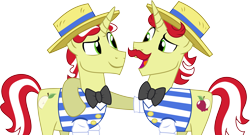 Size: 3001x1623 | Tagged: safe, artist:nero-narmeril, flam, flim, pony, unicorn, leap of faith, duo, duo male, flim flam brothers, male, simple background, stallion, transparent background, vector