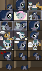 Size: 2325x3912 | Tagged: safe, artist:reitanna-seishin, cloudy quartz, igneous rock pie, marble pie, oc, oc:minkie pie, fanfic:muffins, crying, fanfic art, female, filly, foal, quartzrock