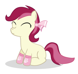 Size: 600x571 | Tagged: safe, artist:why485, roseluck, clothes, eyes closed, filly, socks, solo, younger