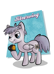 Size: 545x743 | Tagged: safe, artist:1trick, artist:lunarshinestore, oc, oc only, oc:silverwing, pegasus, pony, horse party, solo