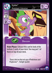 Size: 341x476 | Tagged: safe, spike, dragon, canterlot nights, ccg, enterplay, mlp trading card game, predictions and prophecies