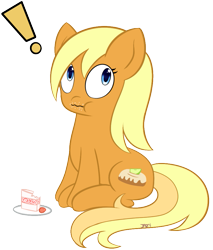 Size: 799x936 | Tagged: safe, artist:pokumii, apple cobbler, apple family member, cake, solo