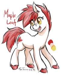 Size: 729x900 | Tagged: safe, artist:taritoons, oc, oc only, oc:maple leaf, earth pony, pony, canada, nation ponies