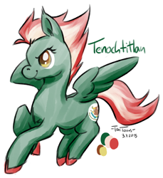 Size: 826x900 | Tagged: safe, artist:taritoons, oc, oc only, oc:tenochtitlan, pegasus, pony, mexico, nation ponies