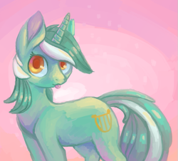 Size: 613x554 | Tagged: safe, artist:maneribbons, lyra heartstrings, pony, unicorn, looking at you, solo, tongue out