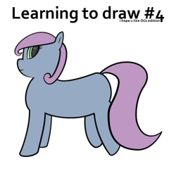 Size: 500x500 | Tagged: safe, artist:gergtaltd, oc, oc only, earth pony, pony, blank flank, female, generic pony, learning to draw, mare, solo, unnamed oc