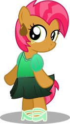 Size: 4778x8412 | Tagged: safe, artist:bigdream64, babs seed, pony, absurd resolution, adorababs, bipedal, clothes, cute, shoes, simple background, skirt, solo, standing, transparent background, vector