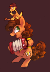 Size: 827x1181 | Tagged: safe, artist:askpopcorn, boneless, cheese sandwich, pony, bipedal, musical instrument