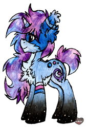 Size: 759x1118 | Tagged: safe, artist:iroxykun, oc, oc only, oc:galaxis, pony, unicorn, cutie mark, female, horn, mare, solo