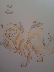 Size: 720x960 | Tagged: safe, artist:zonybrony, apple cobbler, apple family member, cobbler, food, photo, solo, traditional art