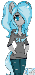 Size: 700x1488 | Tagged: safe, artist:equestriagurl77, oc, oc only, oc:tide, anthro, ambiguous facial structure, solo