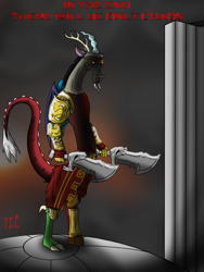 Size: 774x1032 | Tagged: safe, artist:lucandreus, discord, crossover, god of war, god of war iii, solo