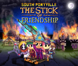 Size: 968x825 | Tagged: safe, artist:dan232323, apple bloom, babs seed, button mash, scootaloo, sweetie belle, parody, south park, south park: the stick of truth, video game cover