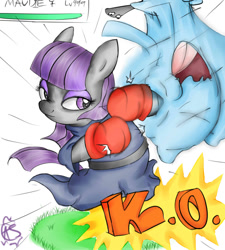 Size: 900x1000 | Tagged: safe, artist:aquaticsun, maud pie, boxing gloves, crossover, pokémon, wobbuffet