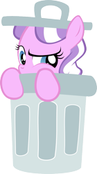 Size: 541x968 | Tagged: safe, artist:magerblutooth, diamond tiara, diamond tiara liking trash cans, simple background, solo, transparent background, trash can, vector