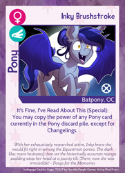 Size: 788x1088 | Tagged: safe, artist:pixel-prism, oc, oc only, oc:inky, bat pony, pony, fangs, hair bun, moon, solo, spread wings, twilight sparkle's secret shipfic folder