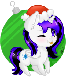 Size: 1024x1116 | Tagged: safe, artist:assa-chan, oc, oc only, alicorn, pony, alicorn oc, christmas, ornament, solo