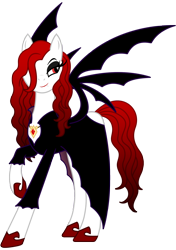 Size: 1200x1700 | Tagged: safe, artist:moonlight-pen, oc, oc only, oc:lady veronica, vampire, vampony, clothes, female, solo